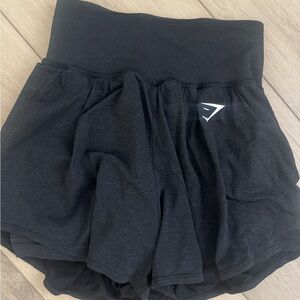 Gymshark - Women's Black Athletic Double Shorts - Small
